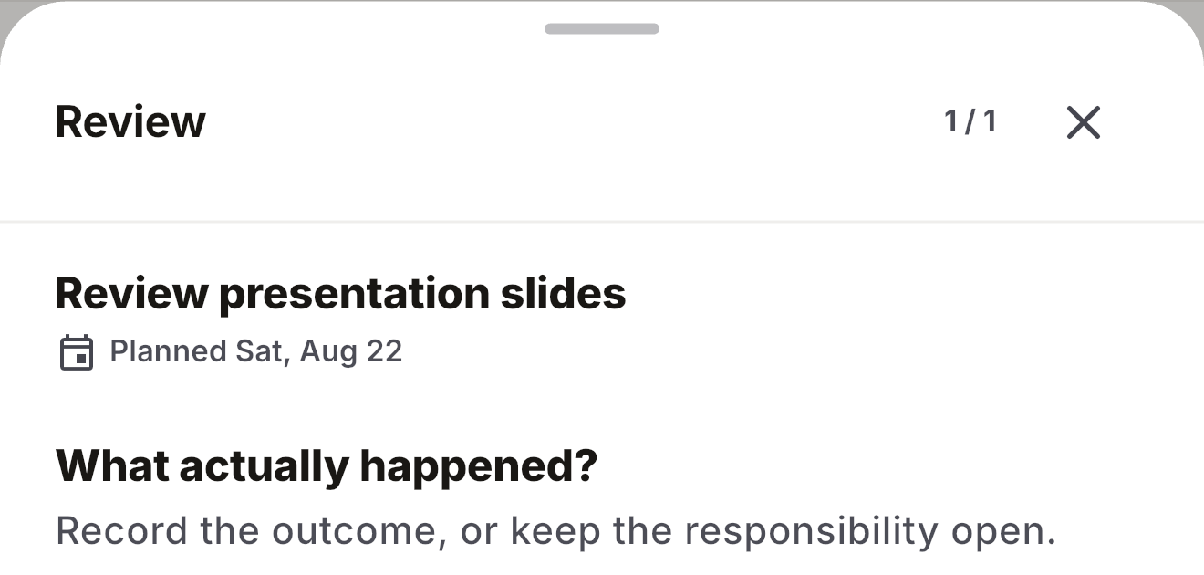 Review presentation slides. What actually happened?